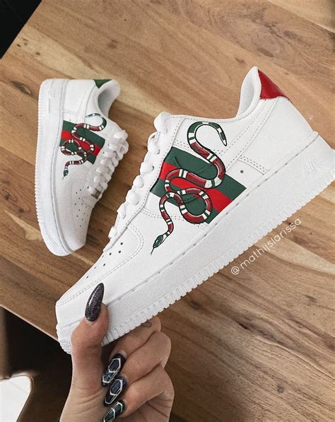 nike gucci snakes af1|gucci nike af1 fabric.